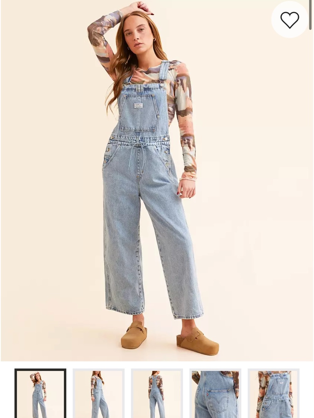 Levi's light blue denim bib overalls
